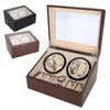 Multiple Rotation Display Boxes Electric Watch Winder For 4 Automatic Watches 6 Grids Storage Case Quiet Motor340m