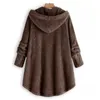 Luipaardjas Warm Wol Pluizig Dames Winter Top Button Losse Bontjas Reversible Plush Plus Size Uitloper Wassen Kleding