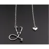 Mode medische sieraden legering ik hou van je hart hanger ketting stethoscoop ketting voor verpleegkundige dokter sieraden cadeau groothandel npamt