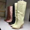 Nuove scarpe con zeppa a punta autunno inverno corto da donna Western sopra gli stivali al ginocchio per le donne Y200115