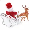 Papai Noel Doll Doll Elk Sled Toy Universal Electric Car com música Feliz Natal Crianças Presente Home Decoração de Xmas Y201020