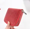 DHL50pcs Carteira Mulheres Cartão de Crédito Multifuncional Red PU Titular Wallet Praça curto