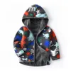 어린이 벨벳 코트 2020 가을 겨울 봉제 재킷 Boyshooged 따뜻한 공룡 인쇄 양털 코트 소년을위한 자켓을위한 어린이 재킷 LJ201023
