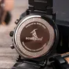 Bobo Bird Chronograph Mężczyźni Zegarek Drewniany Marka Luksusowy Metal Zegar Montre Design Homme LJ201119
