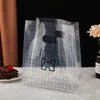 50 Stück transparente verdickte Lebensmittelqualität Plastiktüte Brot Kuchen Dessert Süßigkeiten Verpackungsbeutel mit Griff Party Hochzeit liefert 201015