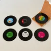 Ny Mode Spinning Retro Vinyl CD Rekord Drycker Underlägg Koppmatta 6PCS / Set Presentförpackning