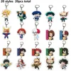 20pcs / lot 내 영웅 학계 아크릴 키 체인 애니메이션 이즈쿠 Bakugou Katsuki Todoroki 너무 그림 펜던트 열쇠 고리 보석 도매 220221