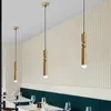 Moderna singel lampor Matsal Sovrum Vardagsrum LED Pendant Light Gold Pendants Lamp Kitchen Island Bar Hang Lights