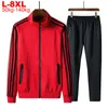 Outono Sportswear Tracksuits Homens Define tamanho grande vestuário dos homens jaqueta + calças 2 peças conjunto de esportes plus tamanho 8xl 7xl tracksuit man 201123