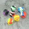 6ml nonsticks silicone smoking container keychain design nonstick stash multicolor fda jars concentrate case for dab oil wax jar