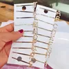 Korean Hair Clips electroplating Letter Rhinestones Gold Hairpins Women Girls Barrettes Accessories 26 letters epacket8679828