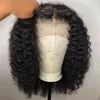 Короткая мужская среза с детскими волосами Virgin Brazilian Bob вьющиеся кружева передний парик