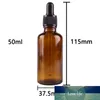 12pcs 50ml Amber Glass Dropper Flessen met Pipet voor Essential Oils Aromatherapapie Lab Chemicals