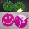 Fashion Jewelry Oorbellen Acrylic Neon Face Earrings for Women Pendientes HipHop Round Big Drop Earring DJ DS Brincos269i