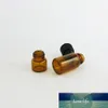 Bouteilles de gouttes de gouttes de verre ambre de 500pcs 1/2/3 ml avec capuchon noir PARFUM ESSENTIEL ESSIÈRE ECHANTILLON Échantillon liquide Bouteille rechargeable