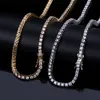 Hip Hop CZ Tennisketting 3mm 16-24 inches Cubic Zirkoon Goud Zilver 1 Rij Micro Pave Ketting Koperen Sieraden drop294r