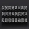 24pcs Stainless Steel Viking Rune Beads for Hair Beards Large Hole 6mm 8mm Elder Futhark Jewelry Bracelet Making DIY Supplies Q1106