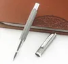 Stylos à gel Stylo à bille d'écriture de haute qualité avec clip en métal gris et argent Fournitures de bureau classiques Canetas Papeterie de luxe