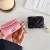 Caso de couro pu pu para Apple Airpods Pro 1 2 3 Capa protetora Gancho Clasp Keychain Anti Perdido Moda Feminina Casos