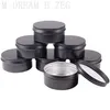 Empty Aluminum Box Multiple Sizes Black Aluminum Jar Cosmetic Containers Pot Lip Balm Jar Tin For Cream Ointment Hand Cream Packaging Box