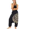 Drop Bottom Elastic Waist Fit Fit Fit Baggy Gypsy Hippie Boho Aladdin Yoga Harem Calças para mulheres e homens H1221