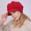 Bonnet chaud doublé en polaire de couleur unie, bonnet chaud d'hiver en tricot avec bord pour femmes, accessoires de mode, cadeau de volonté et de sable