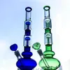 Klassieke vorm rechte buis waterpijpjes glazen bongen beker bong olie dab rigs dubbele 4 arm boom perc hoge waterleidingen 18 mm vrouwelijke gewricht met ijsknop kom diffuus downstam