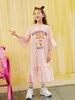 Girls Cartoon and Letter Graphic Ruffle Trim Smock Dress SHE