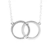 CKK Circles Halsband Real 925 Sterling Silver Link Chain Halsband hängen för kvinnor Fina smycken krage8861842