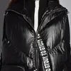 Xitao Streetwear Fashion Women Winter Turndown Collar Full Sleeve Vest Female Patchwork PckerレターベストZLL2158 201031