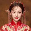 Chinese Hair Accessories Sets Hairpin Hair Stick Headdress Pin Red Bridal Hair Jewelry Traditional Hairpin Headpiece Headband Y200409