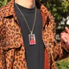 Personnalisé Photo Squar médaillons collier pendentif corde chaîne or argent couleur cubique Zircon hommes femmes Hip hop bijoux