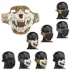 Taktyczna maska ​​czaszki zewnętrzna strzelanie airsoft ochronę twarzy metalowy drut z drutu siatkowy połowa twarzy nr 03-020