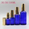 Garrafa de pulverizador de vidro azul vazio, garrafa de óleo essencial de cuidados com a pele caseiros, recipientes de cosméticos vazios, 15pc perfume garrafaGood pacote