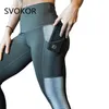 SVOKOR Poche Taille Haute Leggings Femmes Fitness Workout Activewear Impression Pantalon De Mode Patchwork Push Up Femme Leggings 201202
