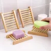 100PCS Natural Bamboo Trays Whole Wooden Bar Soap Dish Tray Holder Rack Plate Box Container for Bath Shower Bathroom Home Wood1538650