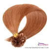 #30 Medium Auburn Micro Link Haarverlängerungen, 100 % Remy-Echthaar, U-Spitze, gerades Keratin-Fusion-vorgebundenes Haar, 0,5 g/s, 100 Stränge, Nagelspitze