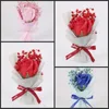 Nuovo bellissimo bouquet di rose singole tenuto a mano con sapone fiore regalo per la festa della mamma mini bouquet regalo di compleanno decorazioni fiori artificiali con scatola