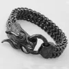 Stainless Steel Silver Color Gold Color Black Dragon Clasp Rock Figaro Chain Men039s Bracelet Bangle Hiphop Jewelry 8 66 Fitne1975932