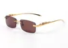 Marca de moda Gafas de sol Marcos Gafas Sin montura Oro Plata Metal Pantera Marco Vintage Gafas de sol UV400 2022 Diseñador de lujo Mujeres Gafas de sol Gafas 55-17-133 mm