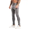 Gingttoブランドジーンズ男性Homme Slim Fit Super Skinny Jeans男性のヒップホップ足首の密接に近いボディビッグサイズストレッチZM129 201223