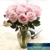 5Pcs 51cm Long Branch Flowers Bouquet Beautiful White Silk Roses Artificial Flowers Wedding Home Table Decor Arrange Fake Flower