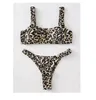 Sexy Micro Bikini 2022 Kobiety Pomarańczowy Leopard Push Up Wyściełane Stringi Swimsuit Kobiet Wytnij Kostium Kąpielowy Swimwear Trajes de Bano