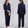 100% Pure Silk Women's Classical Pajama Set Sleepwear Nightgown M L XL YM007 Y200708