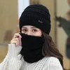 Malha das mulheres Hat Scarf Caps Neck Warmer Chapéus de Inverno para mulheres dos homens Skullies Gorros lã quente Cap 6 cores K323