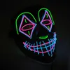 Festa de férias Festa de Halloween LED Flow Mask 3 Modos El fio iluminar a festa de traje de filme de purga T200907