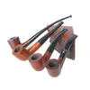 Handcarved briar wood smoking pipe filter pipe holder exquisite tobacco accessories collection wooden smoking pipe whole5154233