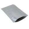 Transparent plastpaketväska Stå upp Aluminiumfolie Zipper Väskor Silver Doypack Mylar Pouches för Tea Coffee Snack Storage 201021