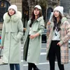 Frauen Unten Parkas 2021 Mode Winter Jacke Frauen Große Pelz Mit Kapuze Dicken Langen Weiblichen Mantel Schlank Warme Outwear1