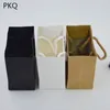 50pcs 3 tailles Cadeau blanc avec poignée papier kraft noir / marron pour emballage petit sac de bijoux rose sac présent T200115